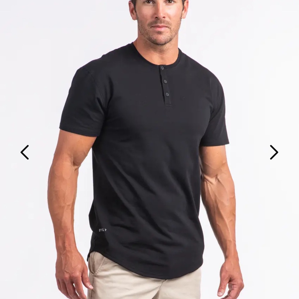 BYLT Men’s black Henley, XL, NWT